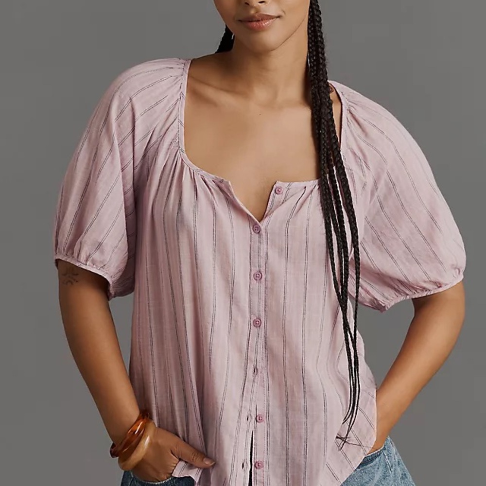 Pilcro Lavender Striped Blouse